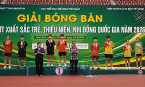 Bế mạc Giải bóng bàn các cây vợt xuất sắc trẻ, thiếu niên, nhi đồng quốc gia 2026