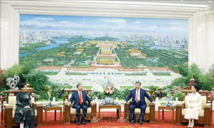 Tổng Bí thư, Chủ tịch nước Tô Lâm và Phu nhân cùng Tổng Bí thư, Chủ tịch nước Tập Cận Bình và Phu nhân dự tiệc trà