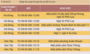 Lịch tạm ngừng cấp điện dự kiến tại Hà Nội ngày 8/6/2023