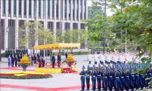 Tổng Bí thư, Chủ tịch nước Tô Lâm chủ trì Lễ đón chính thức Tổng thống Myanmar