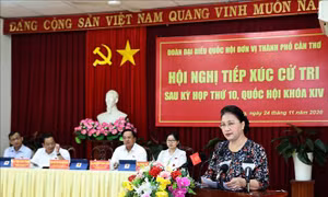 Chủ tịch Quốc hội tiếp xúc cử tri quận Cái Răng, Cần Thơ