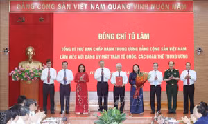 Tổng Bí thư Tô Lâm làm việc với Đảng ủy Mặt trận Tổ quốc, các đoàn thể Trung ương