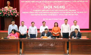 Ký kết giao ước thi đua thực hiện Dự án đường Vành đai 4 - Vùng Thủ đô Hà Nội