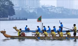 Sôi động Giải Bơi chải Thuyền rồng Hà Nội mở rộng 
