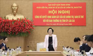Công bố quyết định kiểm tra, giám sát đối với Ban Thường vụ Tỉnh ủy Lào Cai