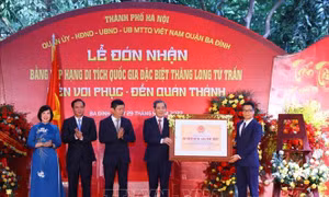 Lễ đón nhận Bằng xếp hạng Di tích quốc gia đặc biệt Thăng Long tứ trấn - đền Voi Phục, đền Quán Thánh 