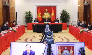 Thường trực Ban Bí thư hội đàm trực tuyến với Chủ tịch Đảng Cộng sản Nhật Bản