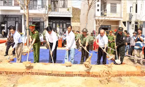 Bộ Công an khởi công xây dựng nhà tặng các hộ dân bị thiệt hại do bão số 13