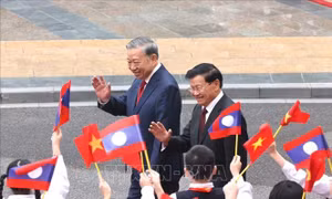 Tổng Bí thư Tô Lâm chủ trì Lễ đón Tổng Bí thư, Chủ tịch nước Lào Thongloun Sisoulith