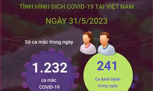 Ngày 31/5/2023: Có 1.231 ca mắc mới COVID-19, 241 F0 khỏi bệnh