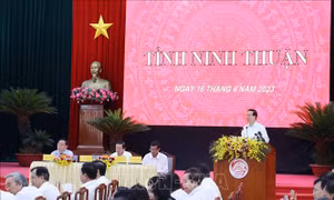 Chủ tịch nước Võ Văn Thưởng làm việc với Tỉnh ủy Ninh Thuận