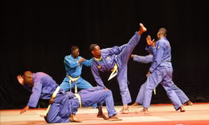 Chủ tịch Quốc hội xem trình diễn của các võ sinh Liên đoàn Vovinam Senegal