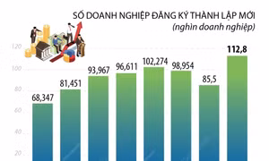 9 tháng năm 2022: Cả nước có 112,8 nghìn doanh nghiệp đăng ký thành lập mới