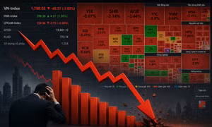 VN-Index mất gần 50 điểm, xuyên thủng mốc 1.800 điểm