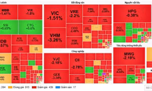 Cổ phiếu lớn đồng loạt giảm, VN-Index mất hơn 20 điểm rời mốc 1.700 điểm
