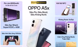 OPPO ra mắt điện thoại A5x: Bền bỉ, pin khỏe, giá tốt