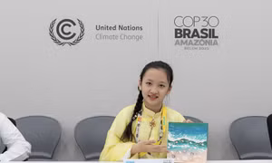 Học sinh Việt Nam lần đầu phát biểu tại COP30 ở Brazil