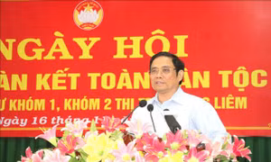 Trưởng Ban Tổ chức Trung ương Phạm Minh Chính dự Ngày hội Đại đoàn kết tại Vĩnh Long
