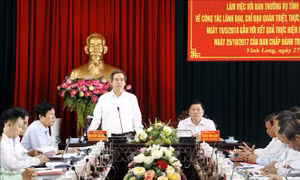 Đoàn kiểm tra của Bộ Chính trị kiểm tra việc thực hiện Nghị quyết 26/NQ-TW tại Vĩnh Long