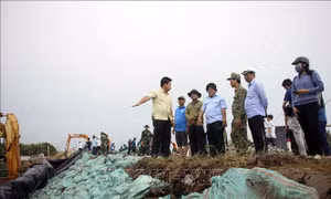Trắng đêm nỗ lực hộ đê biển Tây
