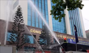 Điện lực Hải Dương diễn tập phòng cháy, chữa cháy
