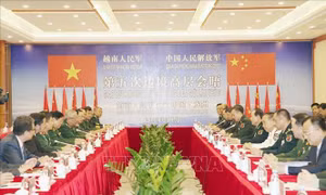 Đại tướng Ngô Xuân Lịch hội đàm với Thượng tướng Ngụy Phượng Hòa