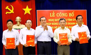 Cà Mau sáp nhập Đảng bộ Khối doanh nghiệp vào Đảng bộ Dân chính đảng