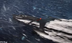 Siêu thuyền lướt 150km/h trên sóng chỉ nhờ sức gió