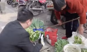 Nông dân Trung Quốc bán hoa anh túc gần đồn cảnh sát