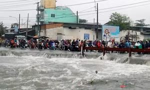 Bão số 9: Nam thanh niên bị nước cuốn mất tích khi trên đường về nhà trong bão