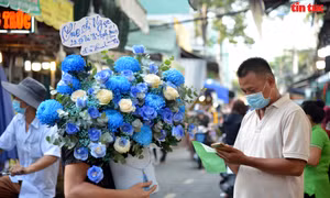 Chợ hoa lớn nhất TP Hồ Chí Minh nhộn nhịp trước ngày 20/10