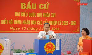 Chủ tịch Quốc hội Trần Thanh Mẫn dự khai mạc và bỏ phiếu bầu cử tại Hóc Môn