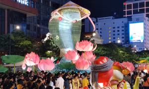 TP Hồ Chí Minh: Đông đảo người dân đổ về trung tâm vui chơi chờ đón giao thừa