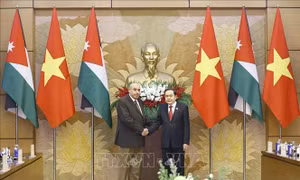 Chủ tịch Quốc hội Trần Thanh Mẫn đón và hội đàm với Chủ tịch Hạ viện Jordan