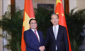 Thủ tướng Phạm Minh Chính hội kiến Ủy viên trưởng Nhân đại toàn quốc Trung Quốc