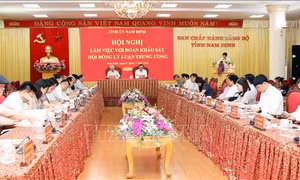 Đoàn khảo sát Hội đồng Lý luận Trung ương làm việc tại Nam Định