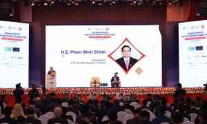 Thủ tướng Phạm Minh Chính phát biểu tại Hội nghị thượng đỉnh kinh doanh và đầu tư ASEAN