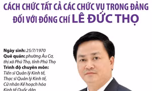 Cách tất cả các chức vụ trong Đảng đối với đồng chí Lê Đức Thọ