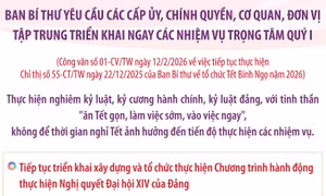 Tập trung triển khai ngay các nhiệm vụ trọng tâm quý I