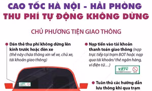 Từ 1/6, cao tốc Hà Nội - Hải Phòng thu phí tự động không dừng