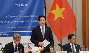 Chủ tịch nước Lương Cường dự tọa đàm với các doanh nghiệp Hoa Kỳ
