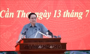 Thủ tướng Phạm Minh Chính làm việc với lãnh đạo các bộ, ngành, các tỉnh, thành phố Đồng bằng sông Cửu Long