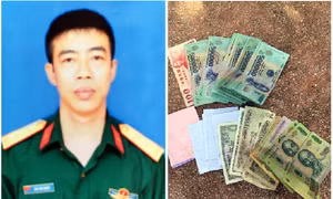 Anh bộ đội nhặt được của rơi, liên hệ trả lại người mất