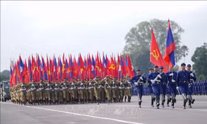 Lào sẵn sàng cho buổi diễu binh diễu hành chào mừng 50 năm Quốc khánh
