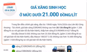 Giá xăng sinh học ở mức dưới 21.000 đồng/lít