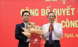 Ông Nguyễn Hoàng Giang giữ chức Phó Bí thư Tỉnh ủy Quảng Ngãi