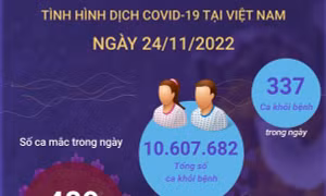 Dịch COVID-19 ngày 24/11: Có 489 ca mắc mới, 337 F0 khỏi bệnh