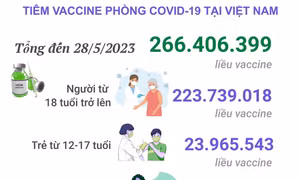 Tình hình tiêm vaccine phòng COVID-19 tính đến hết ngày 28/5/2023