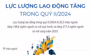 Lực lượng lao động tăng trong quý II/2024