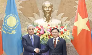 Chủ tịch Quốc hội Vương Đình Huệ hội kiến Tổng thống Kazakhstan 